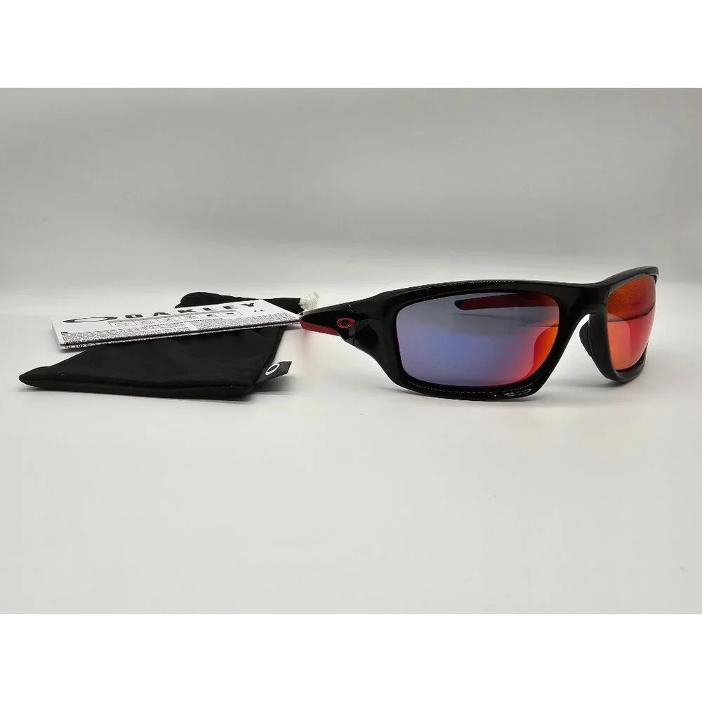 Oakley Valve Sunglasses Polished Black Frame Red Iridium Lens‎